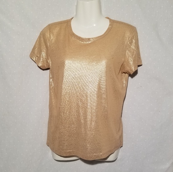 Women's metallic gold t shirt Clearance